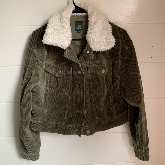 wild fable Jackets & Blazers - Cropped corduroy jacket w/ sherpa collar
